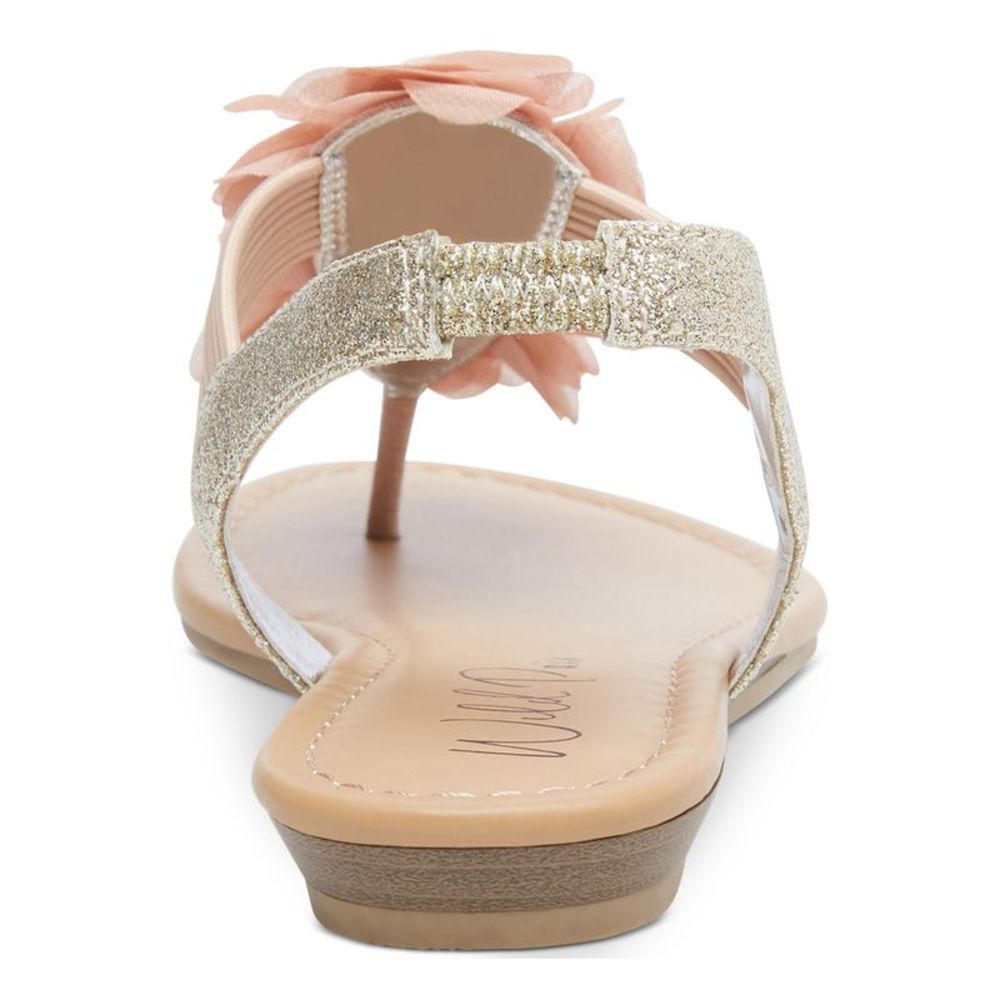 WILD PAIR Womens Pink Glitter Stretch Sari Round Toe Slip On Thong Sandals 5.5 M - Picture 2 of 4